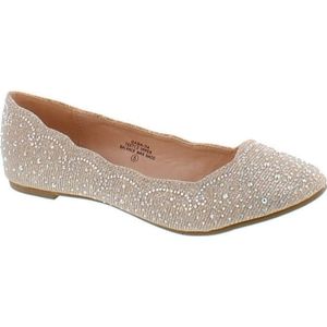 De Blossom Baba 54 Nude Sparkle Flats Size 7.5